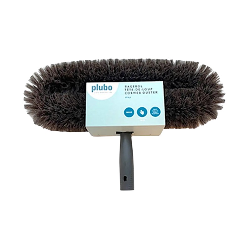 Tête de loup Plubo - demi-lune  - poils de chèvre noire - grand modèle